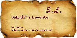 Sabján Levente névjegykártya