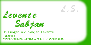 levente sabjan business card