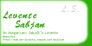 levente sabjan business card